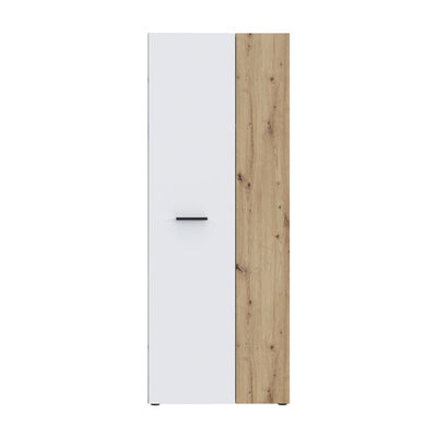 Armadio multiuso Teodoro 2 ante con portascope struttura rovere e 1 anta bianco