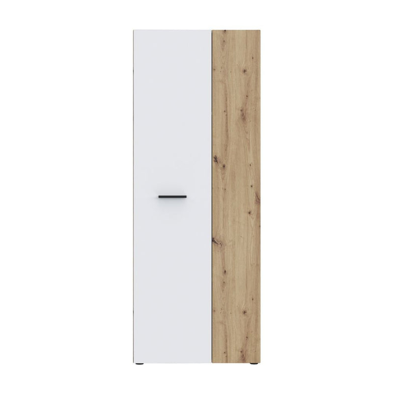 Armadio multiuso Teodoro 2 ante con portascope struttura rovere e 1 anta bianco