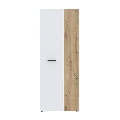 Armadio multiuso Teodoro 2 ante con ripiani struttura rovere e 1 anta bianco