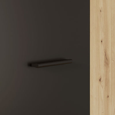 Armadio multiuso Teodoro 2 ante con ripiani struttura rovere e 1 anta nero