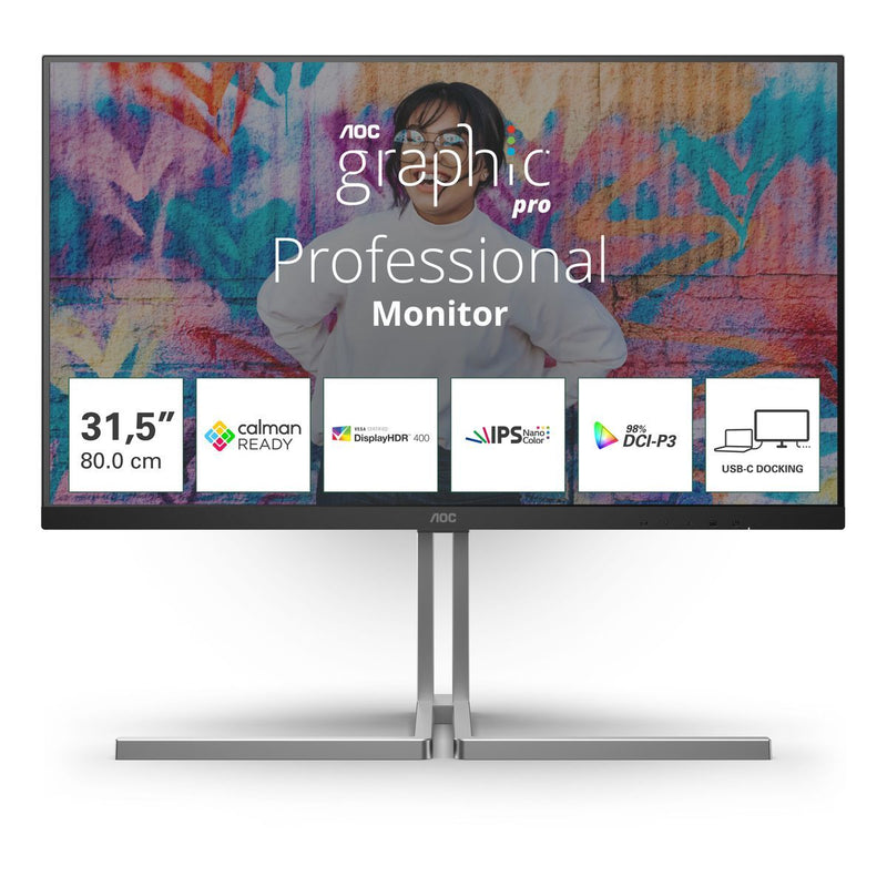 AOC MONITOR 31,5 IPS 16:9 4MS 400 CDM, USB-C, PIVOT, DP/2HDMI