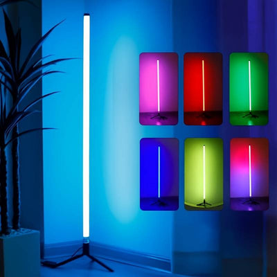 lampada da terra intelligente a LED, cambio di colore RGB abbagliante, lampada da terra d'angolo