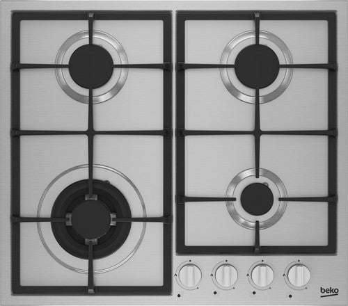 Beko HIYG64225SXO Piano Cottura da incasso a Gas 60 cm Gas 4 Fornello(i) Inox - HIYG 64225 SXO