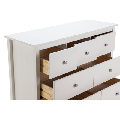 Cassettiera Berna 4 cassettoni e 3 cassetti in legno massiccio bianco