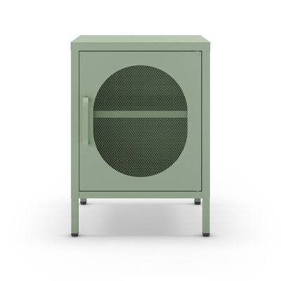 Comodino Diora in metallo con 1 anta colore verde menta