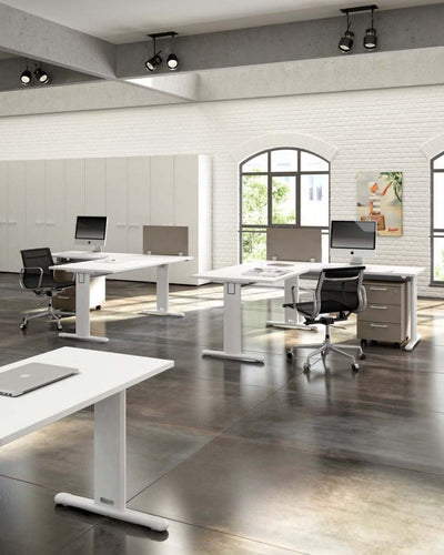 Composizione completa ufficio operativo con 4 postazioni lavoro cm. 324x324x72h