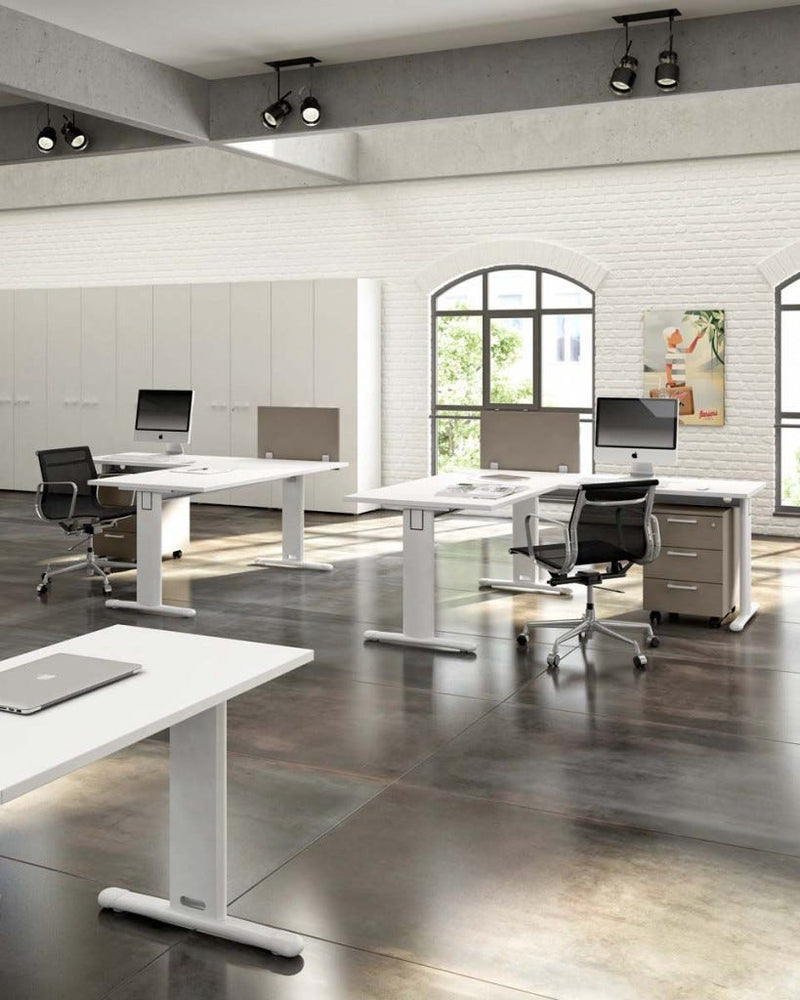 Composizione completa ufficio operativo con 4 postazioni lavoro cm. 324x324x72h