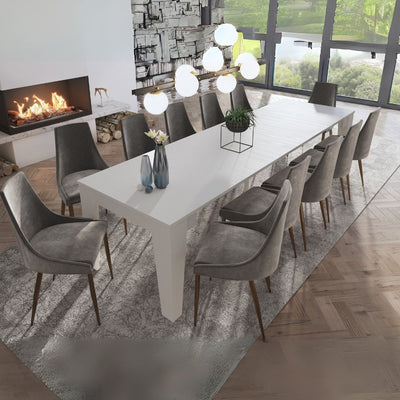 Consolle allungabile Petra con 6 allunghe colore bianco rustika