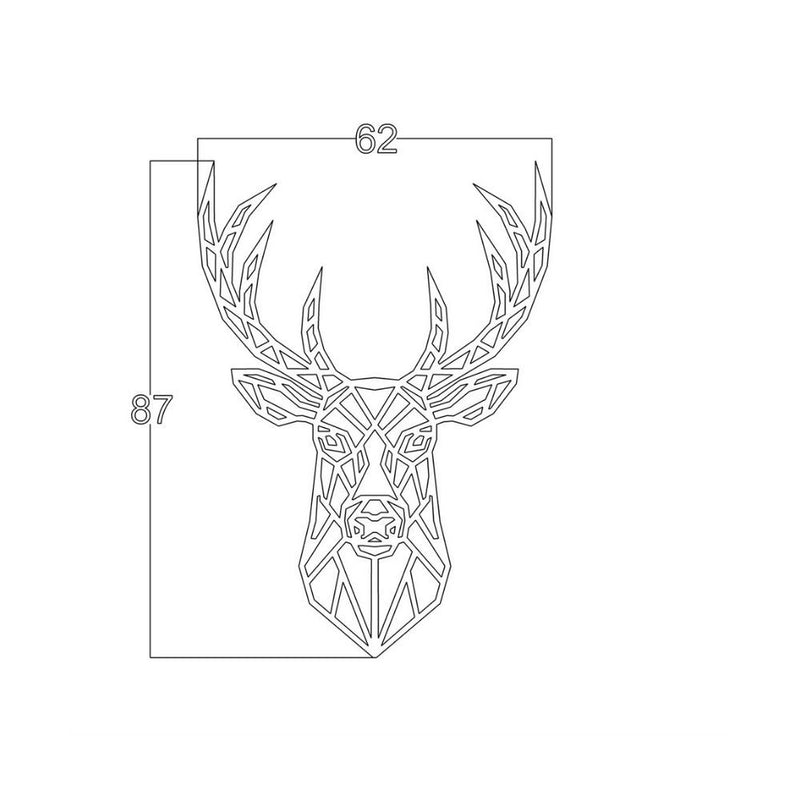 Cornice decorativa cervo nero 62x87 cm MT192408