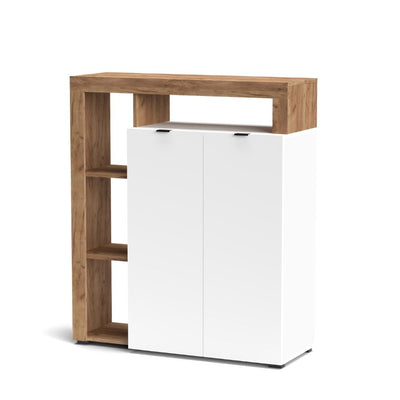 Credenza Nexon 2 colore rovere tabacco e bianco