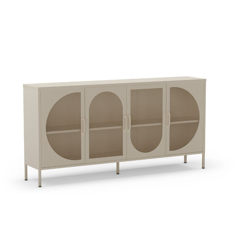 Credenza Tayra in metallo con 4 ante 160 cm. crema