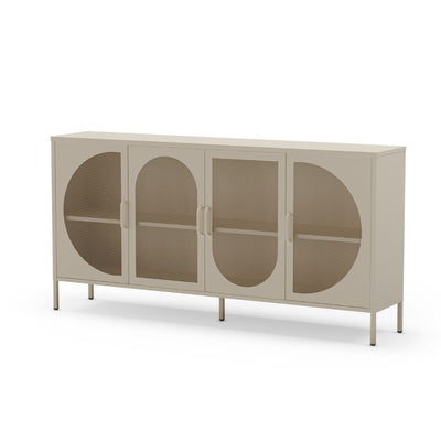 Credenza Tayra in metallo con 4 ante 160 cm. crema