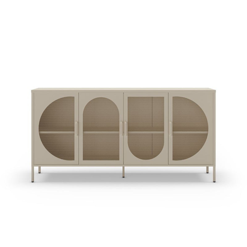 Credenza Tayra in metallo con 4 ante 160 cm. crema