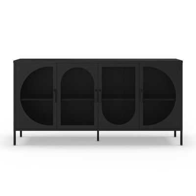 Credenza Tayra in metallo con 4 ante 160 cm. nero