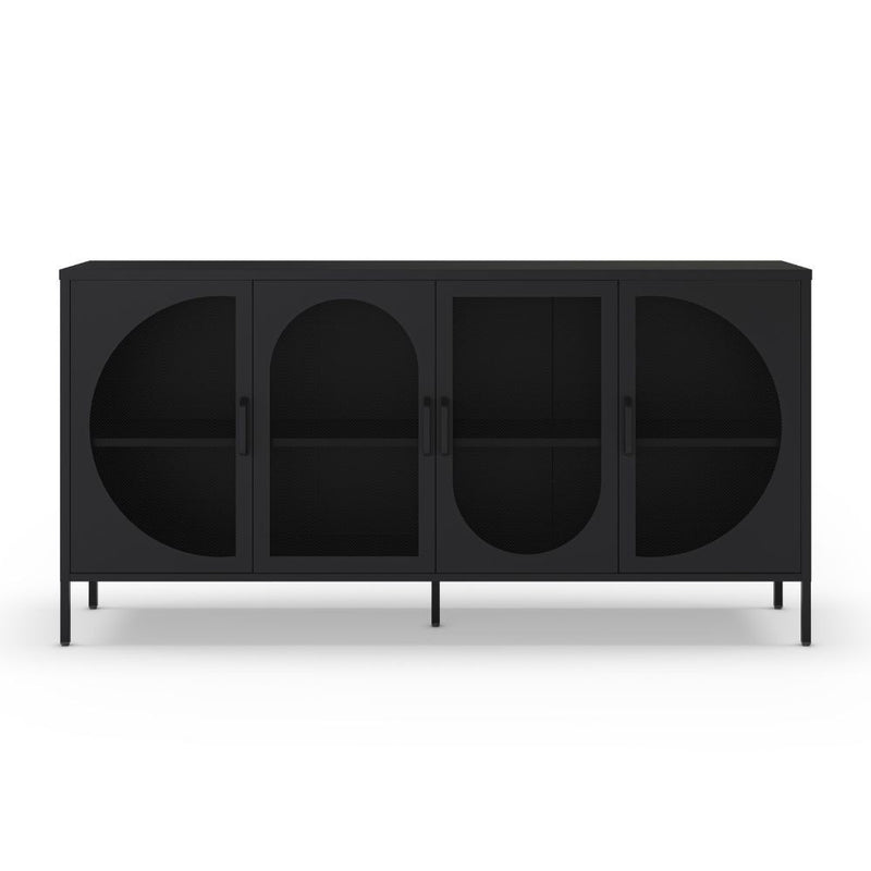 Credenza Tayra in metallo con 4 ante 160 cm. nero
