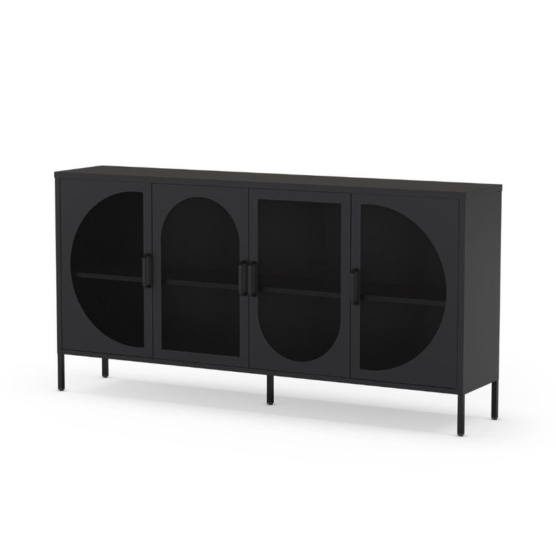 Credenza Tayra in metallo con 4 ante 160 cm. nero