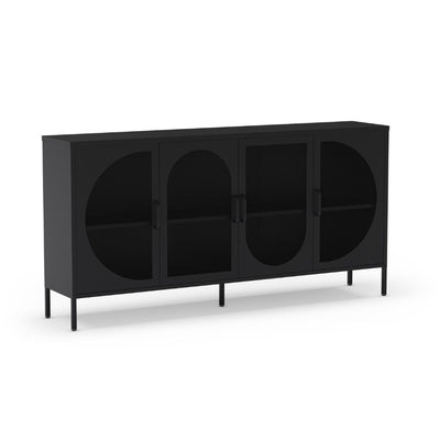 Credenza Tayra in metallo con 4 ante 160 cm. nero