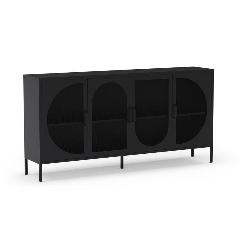 Credenza Tayra in metallo con 4 ante 160 cm. nero