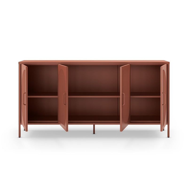 Credenza Tayra in metallo con 4 ante 160 cm. terracotta