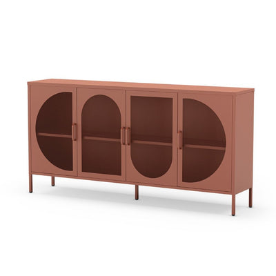 Credenza Tayra in metallo con 4 ante 160 cm. terracotta