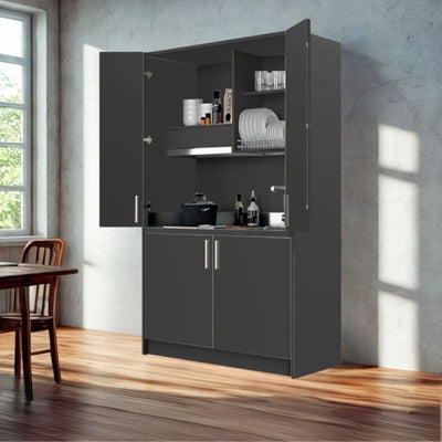 Cucina monoblocco Fold Evolution struttura e ante a libro antracite