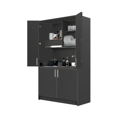 Cucina monoblocco Fold Evolution struttura e ante a libro antracite