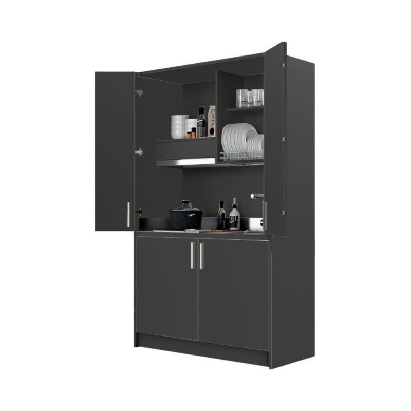 Cucina monoblocco Fold Evolution struttura e ante a libro antracite