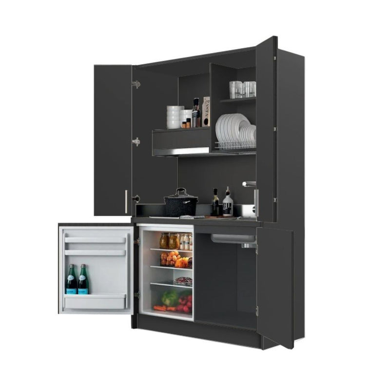 Cucina monoblocco Fold Evolution struttura e ante a libro antracite