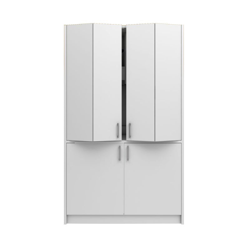 Cucina monoblocco Fold Evolution struttura e ante a libro bianco