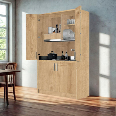 Cucina monoblocco Fold Evolution struttura e ante a libro rovere