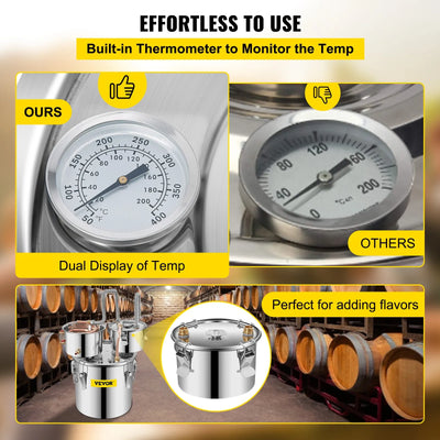 Distillatore da 11,36 L, distributore d'acqua, distillatore in acciaio inox con 2 barili di condensazione, accessori per distillatore