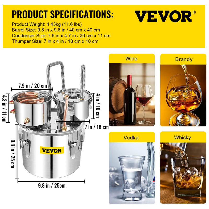 Distillatore da 11,36 L, distributore d&