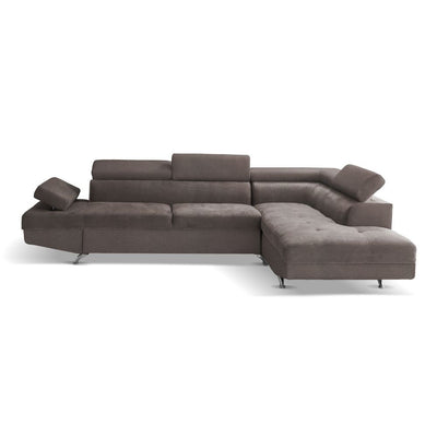 Divano letto angolare Rio con penisola contenitore destra in tessuto Mozart 95 elephant