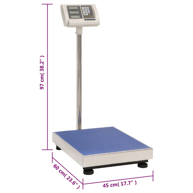 Bilancia Digitale a Piattaforma 300 kg con Batteria Ricaricabile