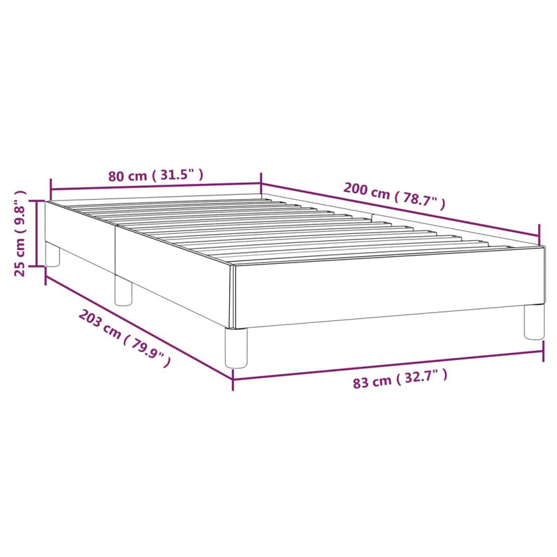vidaXL Giroletto Nero 80x200 cm in Tessuto