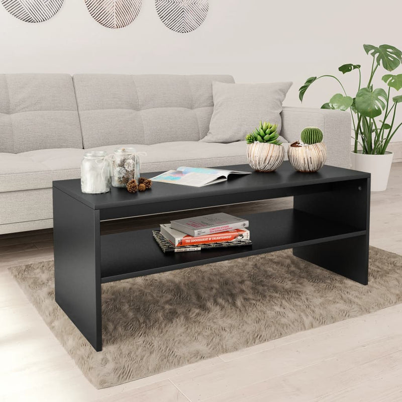 vidaXL Tavolino da caffè Nero 100x40x40 cm Legno ingegnerizzato