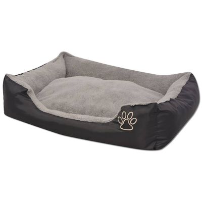 vidaXL Cuccia per Cani con Cuscino Imbottito Taglia XL Nero