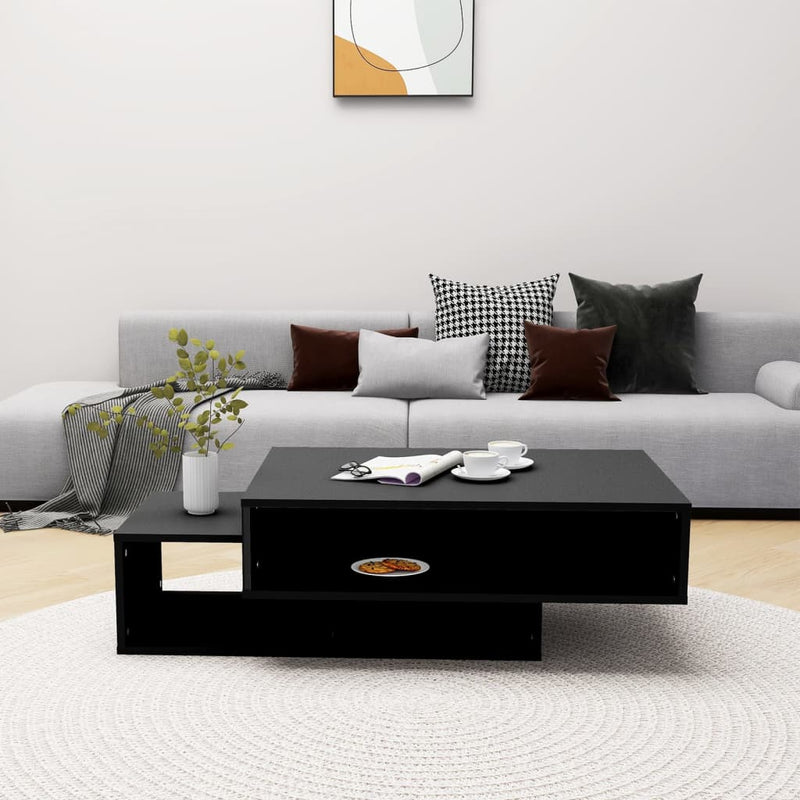 vidaXL Tavolino da Salotto Nero 105x55x32 cm in Truciolato