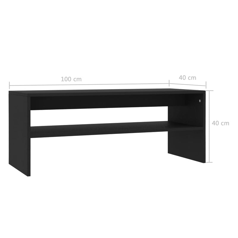 vidaXL Tavolino da caffè Nero 100x40x40 cm Legno ingegnerizzato