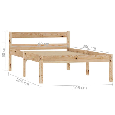 vidaXL Giroletto senza Materasso 100x200 cm in Legno Massello di Pino