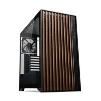 TecWare Timber ATX PC Case, High Airflow Mid Tower with Wood Front Panel, 4 Pre-Installed 120mm Fans, Tool-Free Dual Glass Panels, USB-C, Supports 360mm Radiators, ATX/mATX/ITX - Black