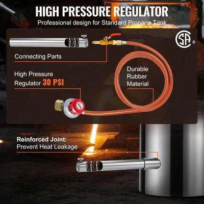 Crogiolo per fusione Kit Forno Fusorio a Gas Propano per Metalli Capienza 6KG Temperatura 1482°C
