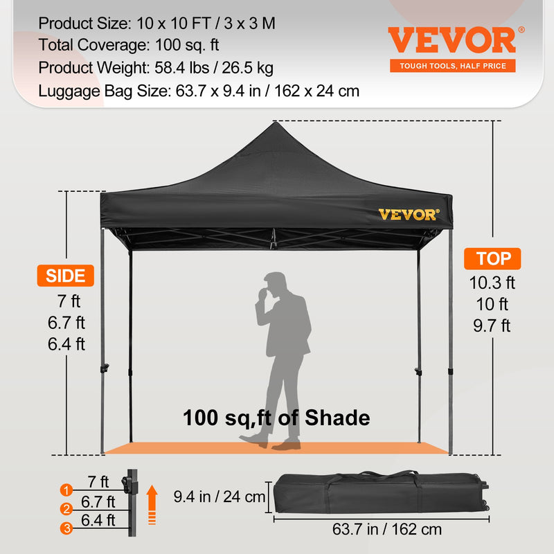 Gazebo Pop-up da Giardino Esterno Pieghevole con Pannelli Trasparenti 3x3m Altezza Regolabile, Tenda Gazebo Pop-up da Giardino per Evento Festa Mercato da Esterno con Borsa da Trasporto 26,5 kg