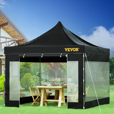 Gazebo Pop-up da Giardino Esterno Pieghevole con Pannelli Trasparenti 3x3m Altezza Regolabile, Tenda Gazebo Pop-up da Giardino per Evento Festa Mercato da Esterno con Borsa da Trasporto 26,5 kg