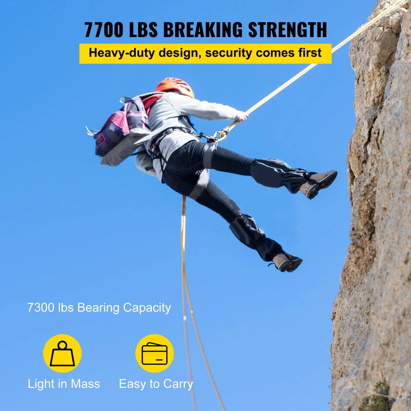 Bozzello a Doppia Puleggia, Diametro 12 mm Lunghezza 30 m Sistema di Carrucole e Paranchi con Corda a Treccia 30 a 35 KN Sistema di Carrucole da Arrampicata, Doppia Puleggia di Traino