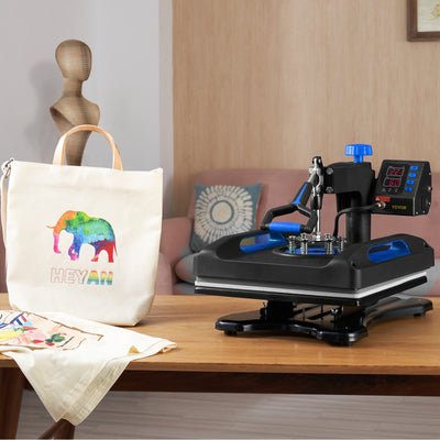 Macchina Sublimazione Pressa di Calore Girevole a 360 Gradi, 1000 W 220 V 30 x 38 cm Pressa per Stampa Magliette Trasferimento per Vestiti, Puzzle, Borse di Tela, Piastrelle e Altri Oggetti