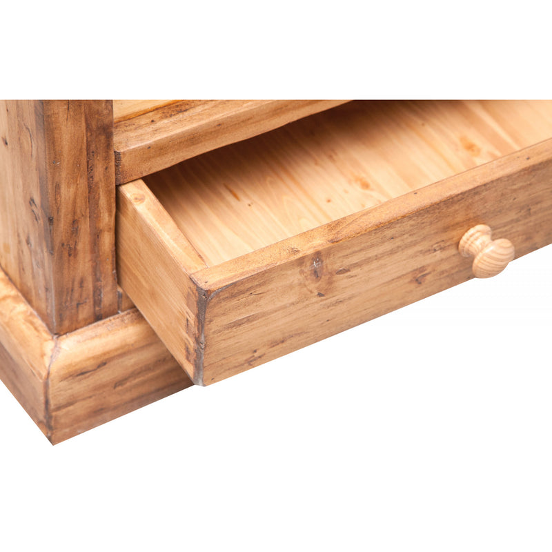 Biscottini Libreria Country in legno massello di tiglio finitura naturale L109xPR36xH180 cm. Made in Italy