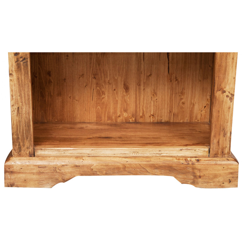 Biscottini Libreria Country in legno massello di tiglio finitura naturale L79xPR38xH211 cm. Made in Italy
