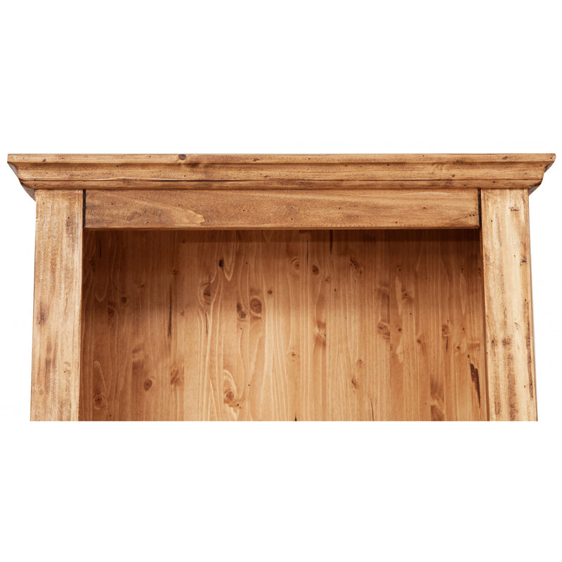 Biscottini Libreria Country in legno massello di tiglio finitura naturale L79xPR38xH211 cm. Made in Italy