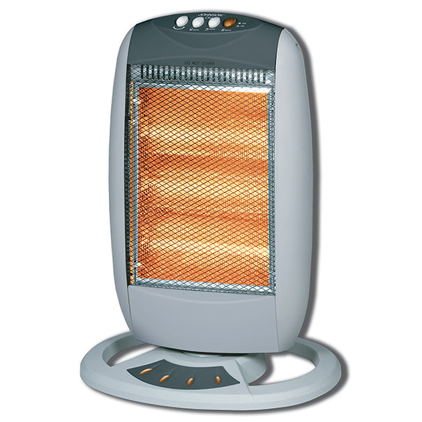Stufa Alogena Potenza 400-1200W Altezza 51cm 3 Elementi Riscaldanti Oscillazione Selezionabile Spegnimento Automatico Basso Consumo